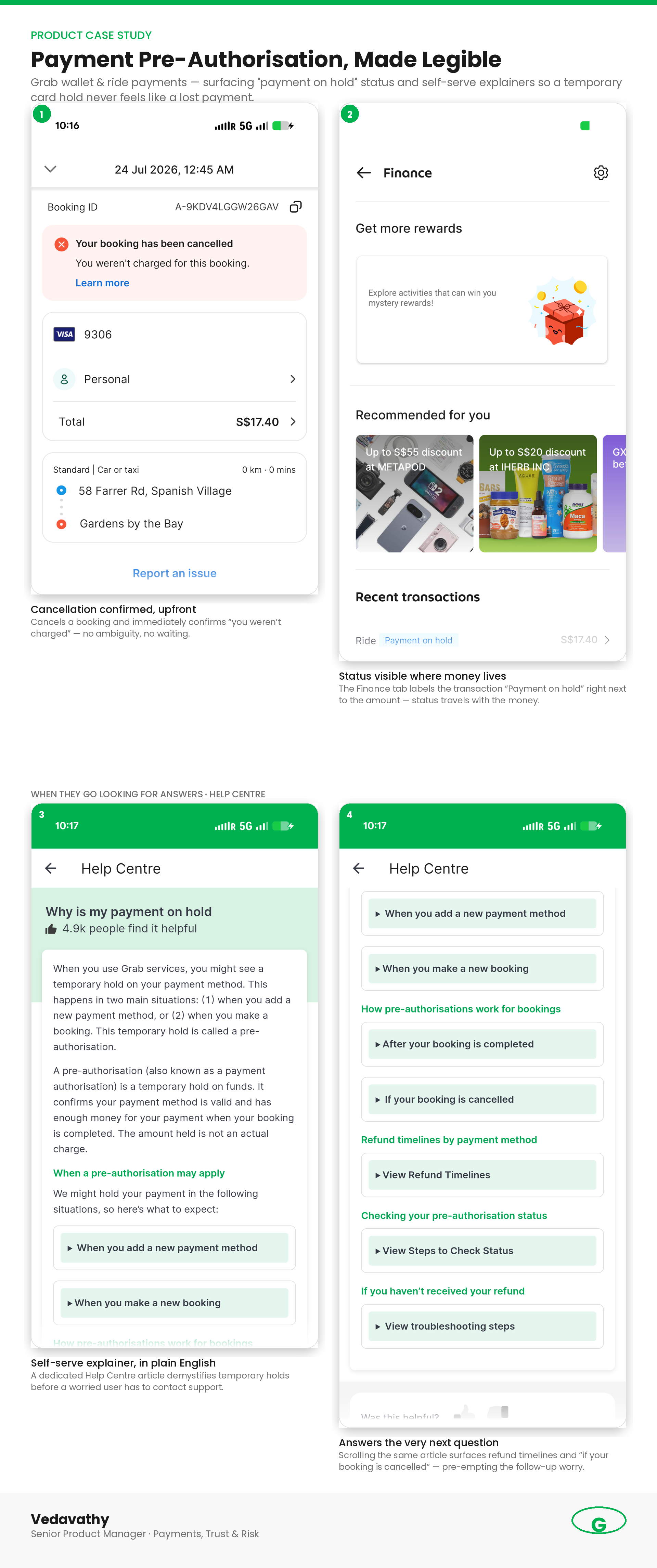 Grab payment pre-authorization case study